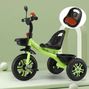 Bright green kids tricycle